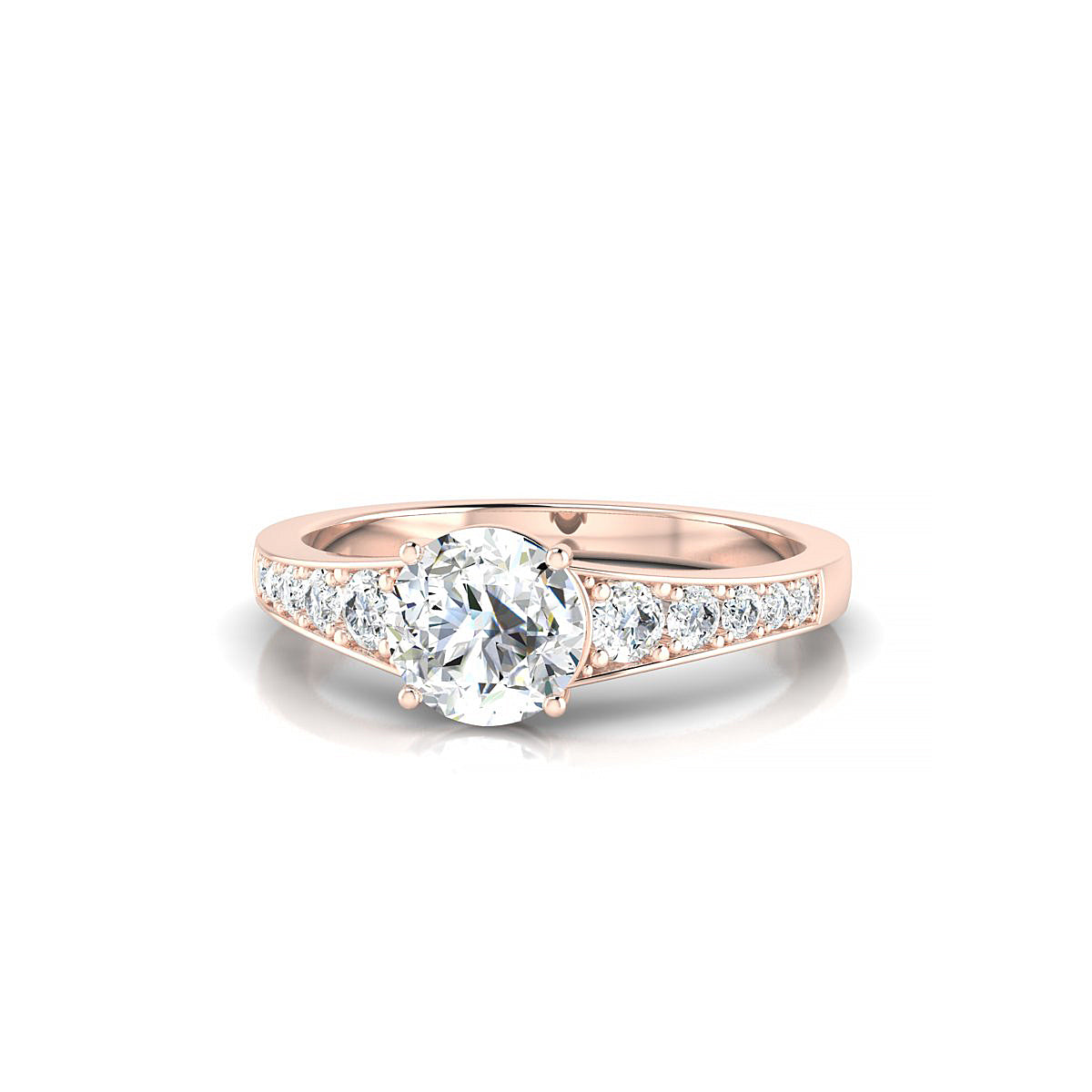 Prosperity | 18k Rose Gold 5.7 mm Round Diamond Ring