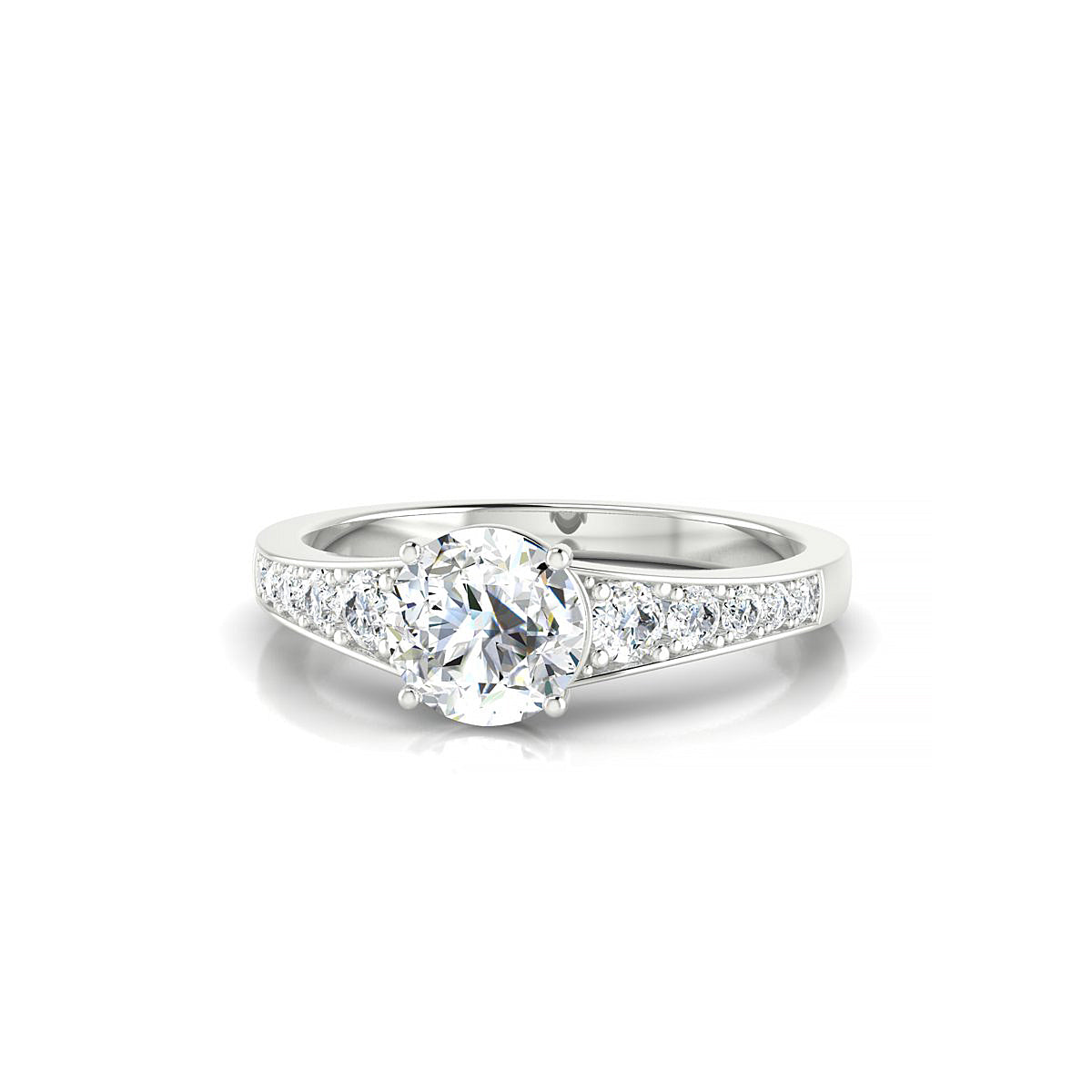 Prosperity | 18k White Gold 5.7 mm Round Diamond Ring