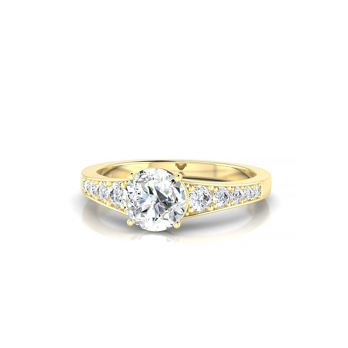 Prosperity | 18k Yellow Gold 5.7 mm Round Diamond Ring