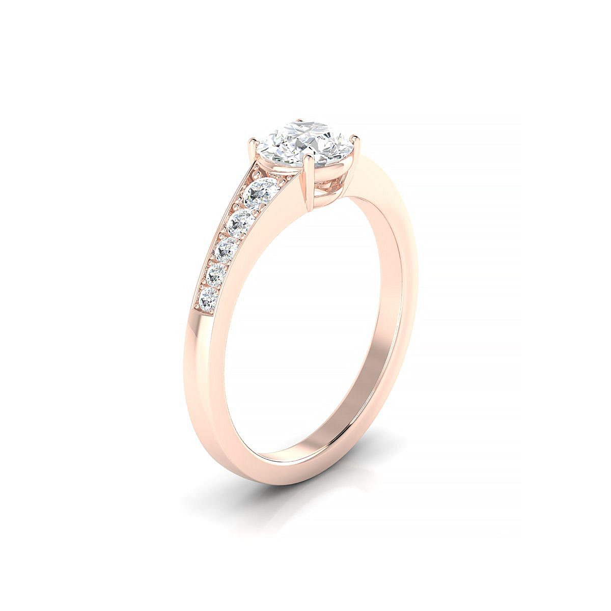 Prosperity | 18k Rose Gold 5.7 mm Round Diamond Ring