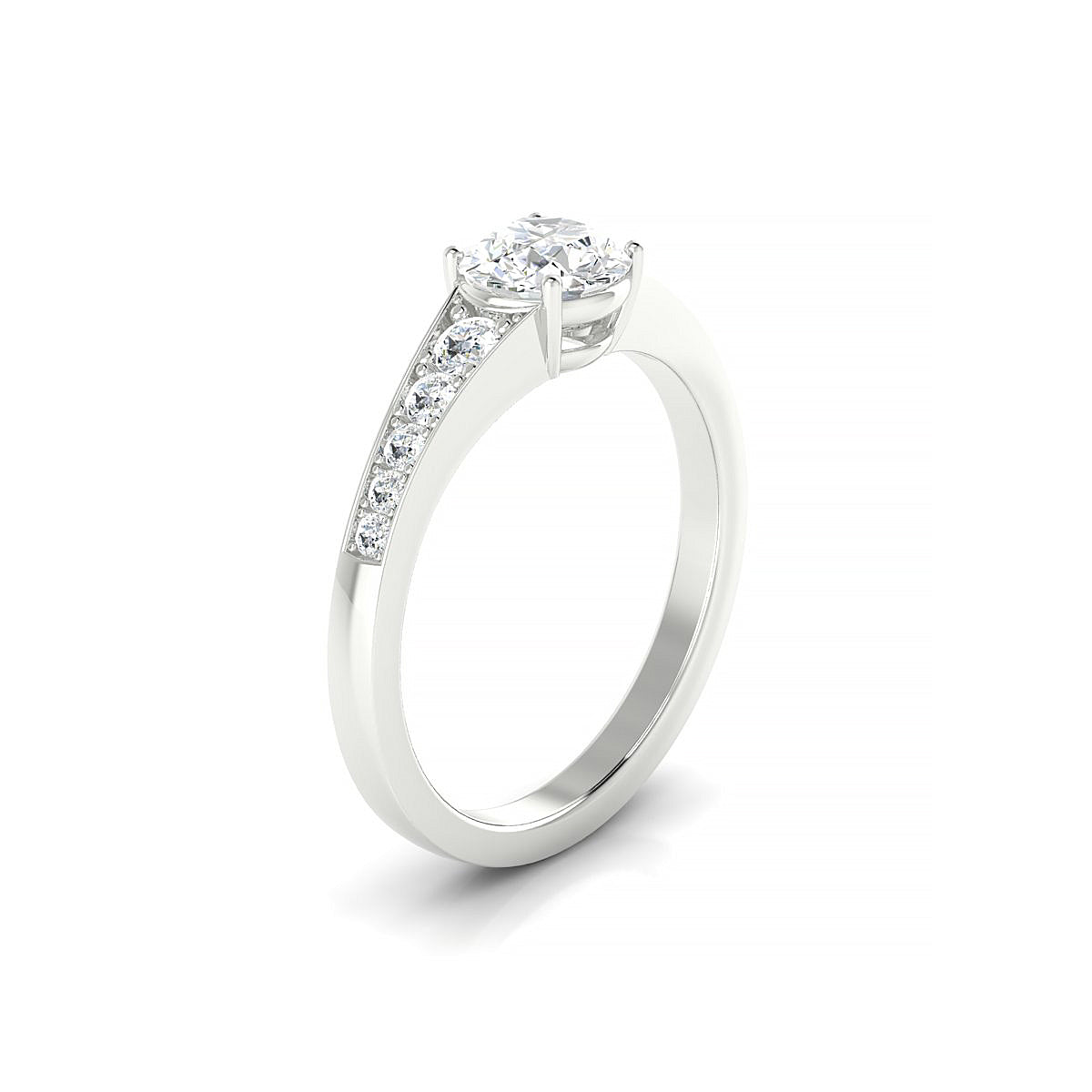 Prosperity | 18k White Gold 5.7 mm Round Diamond Ring