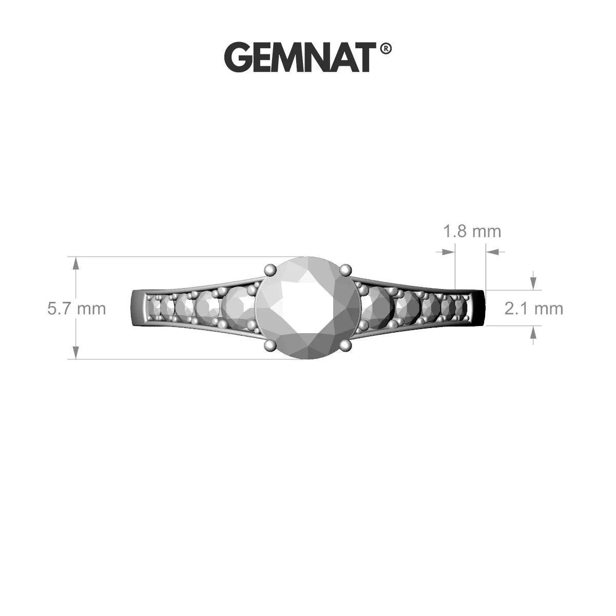 Prosperity | 18k White Gold 5.7 mm Round Diamond Ring