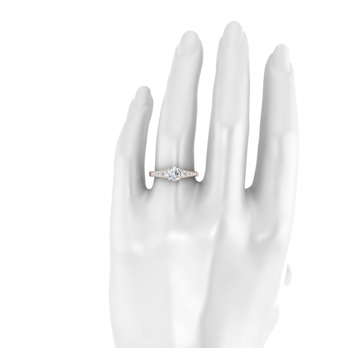 Prosperity | 18k Rose Gold 5.7 mm Round Diamond Ring
