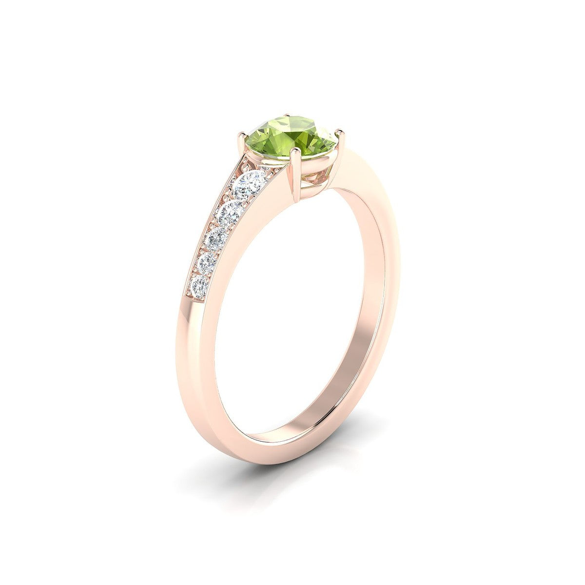 Prosperity | 18k Rose Gold 6 mm Round Peridot Ring
