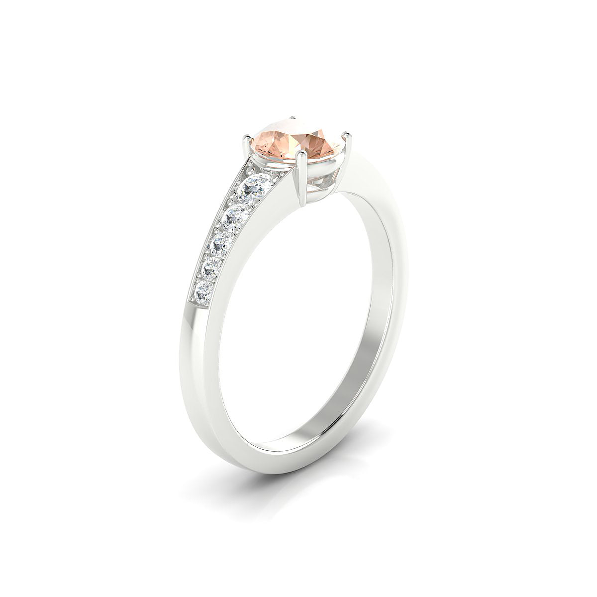 Prosperity | 18k White Gold 6 mm Round Morganite Ring