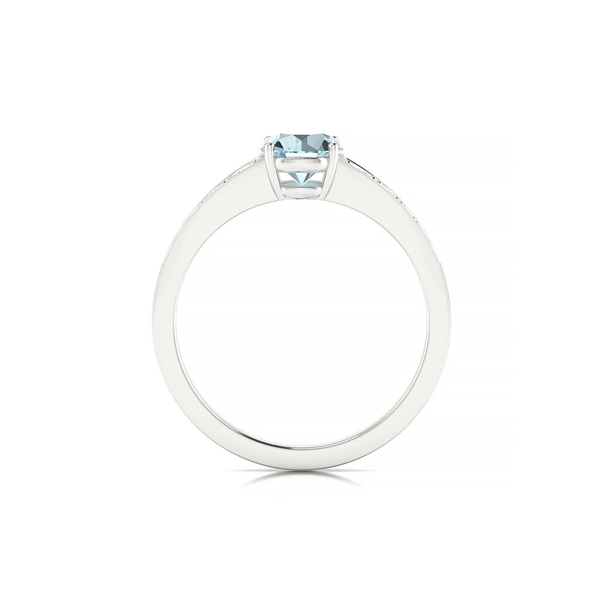 Prosperity | 18k White Gold 6 mm Round Aquamarine Ring