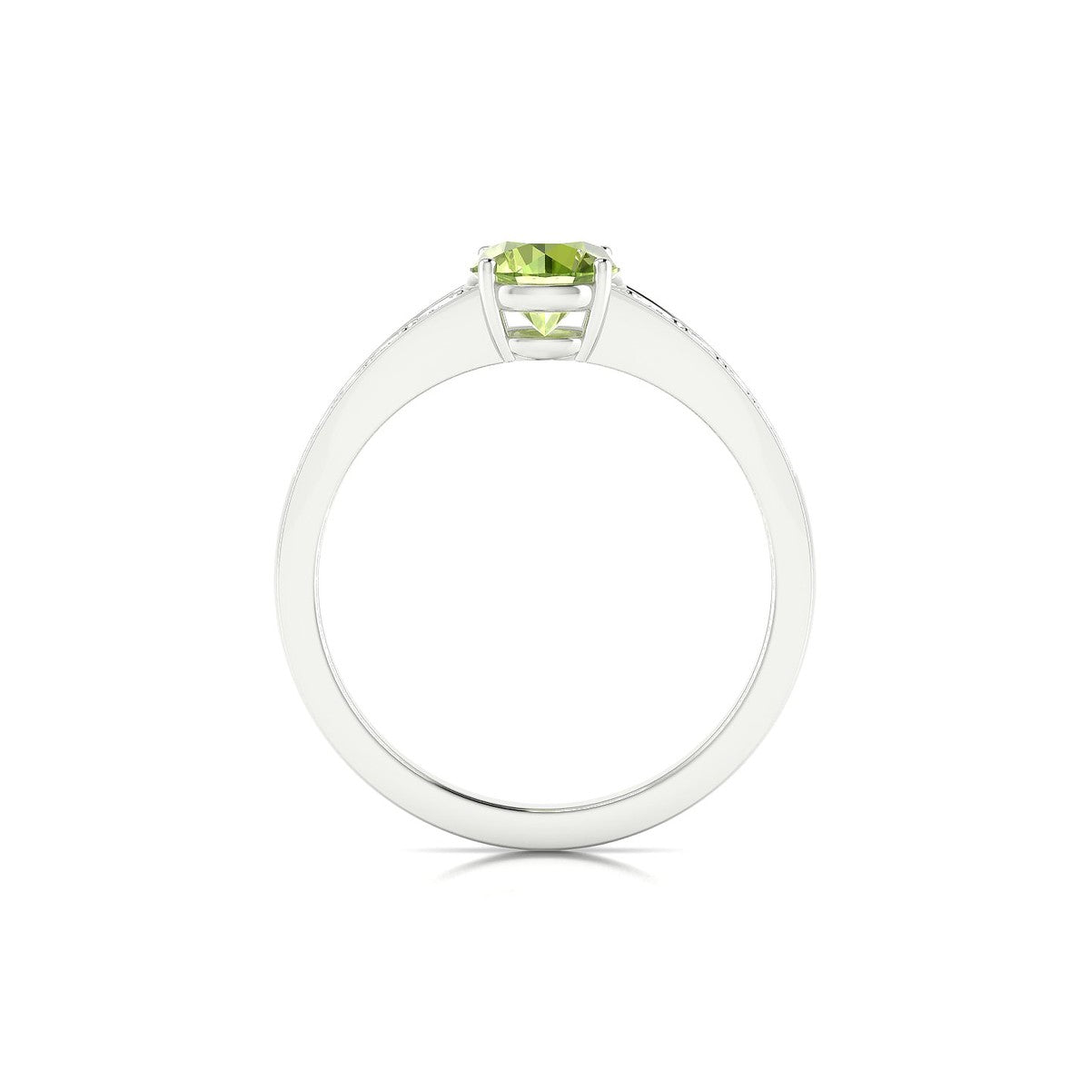 Prosperity | 18k White Gold 6 mm Round Peridot Ring