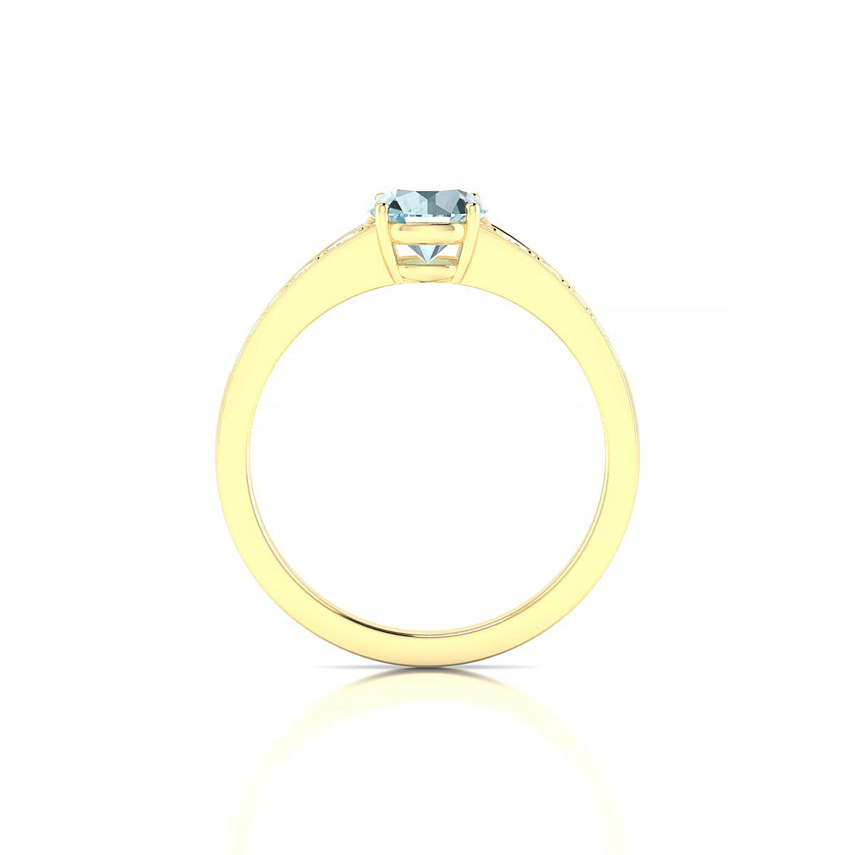 Prosperity | 18k Yellow Gold 6 mm Round Aquamarine Ring