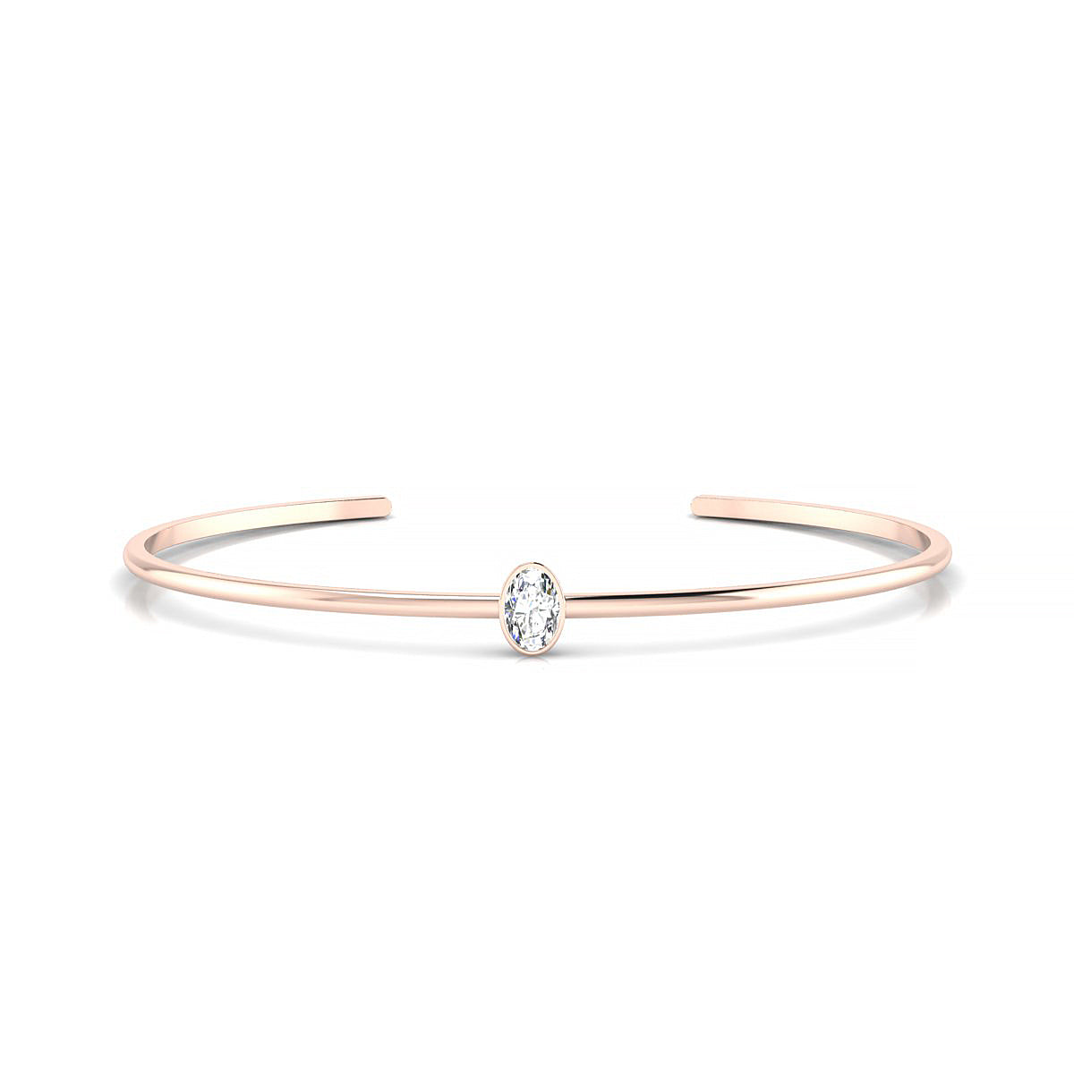 Purity | 18k Rose Gold 6 x 4 mm Oval Diamond Bangle