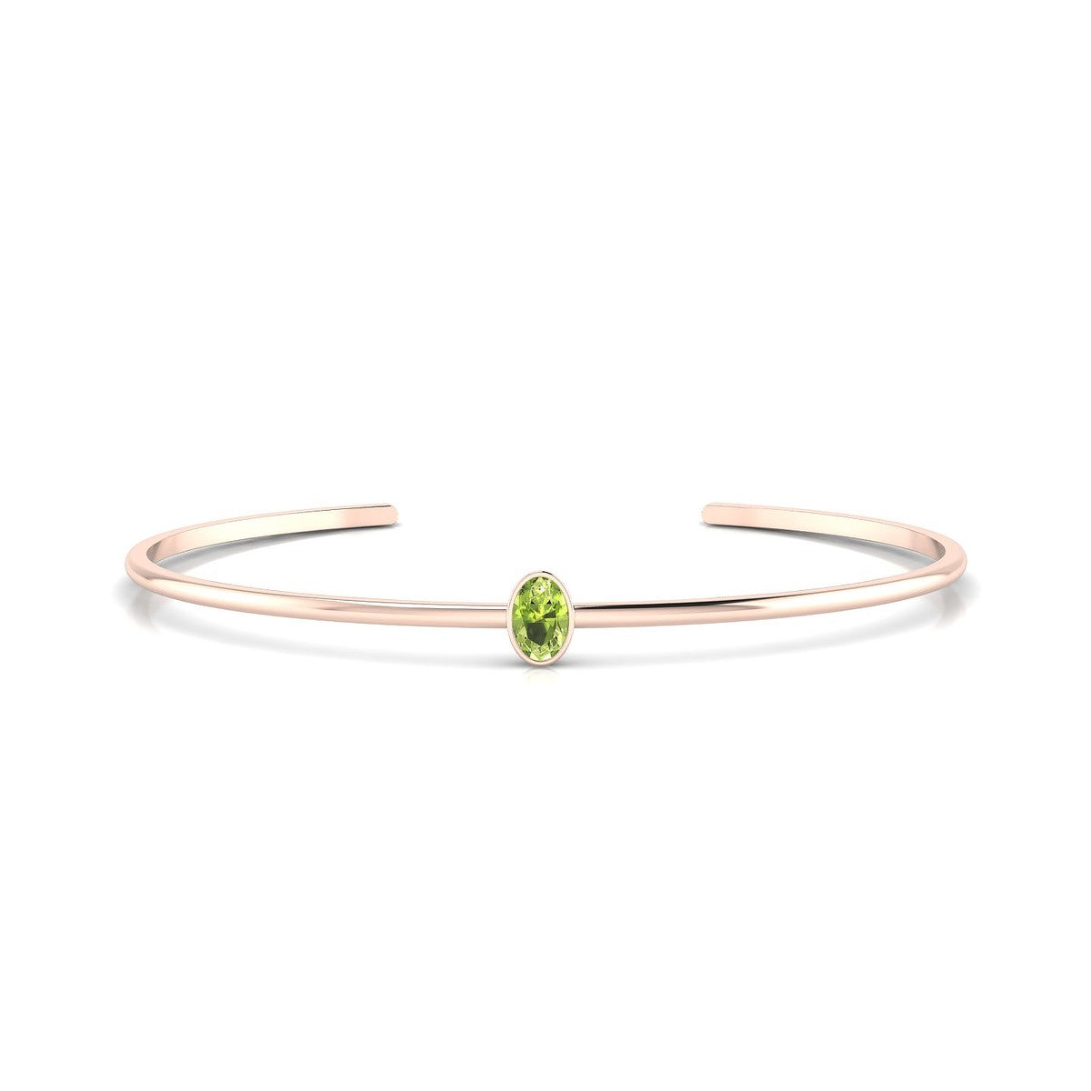 Purity | 18k Rose Gold 6 x 4 mm Oval Peridot Bangle