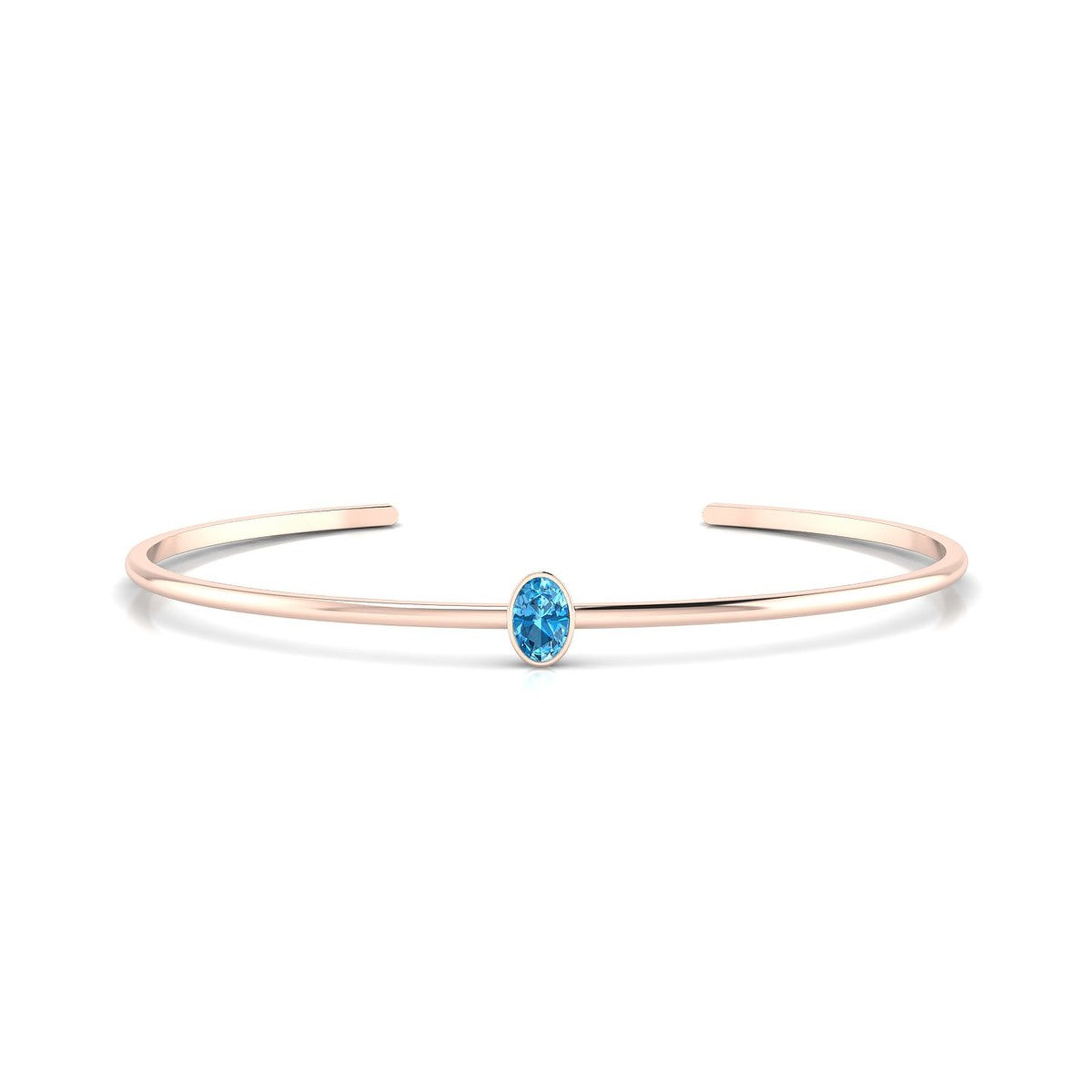 Purity | 18k Rose Gold 6 x 4 mm Oval Topaz Bangle
