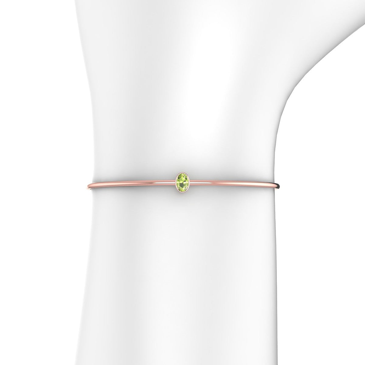 Purity | 18k Rose Gold 6 x 4 mm Oval Peridot Bangle