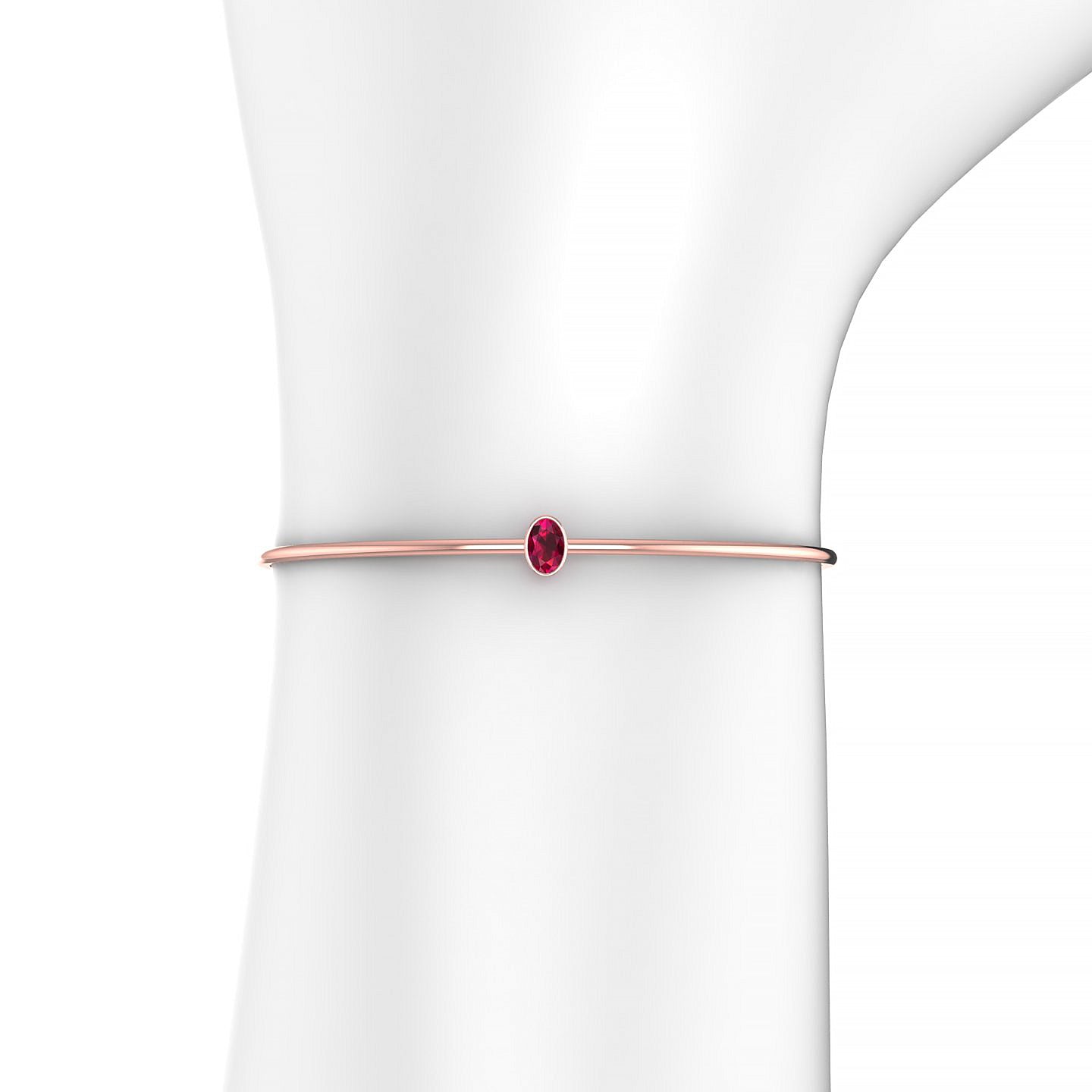 Purity | 18k Rose Gold 6 x 4 mm Oval Ruby Bangle