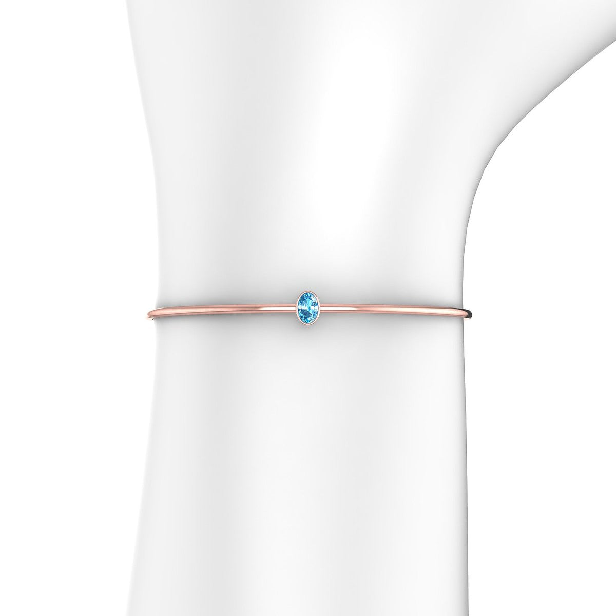 Purity | 18k Rose Gold 6 x 4 mm Oval Topaz Bangle