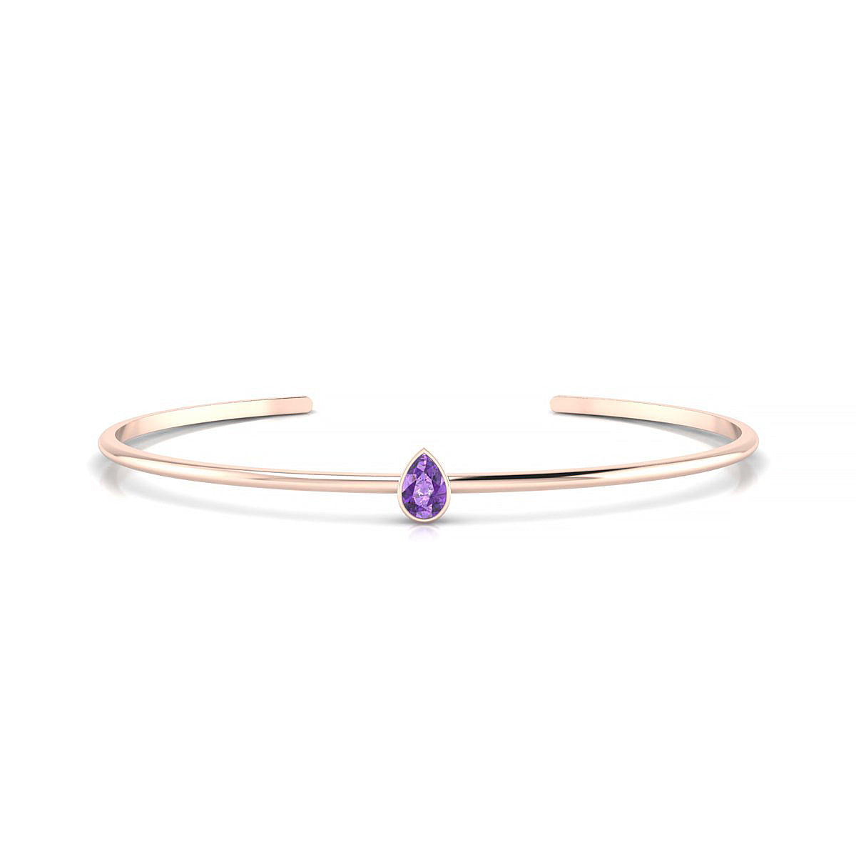 Purity | 18k Rose Gold 6 x 4 mm Pear Amethyst Bangle