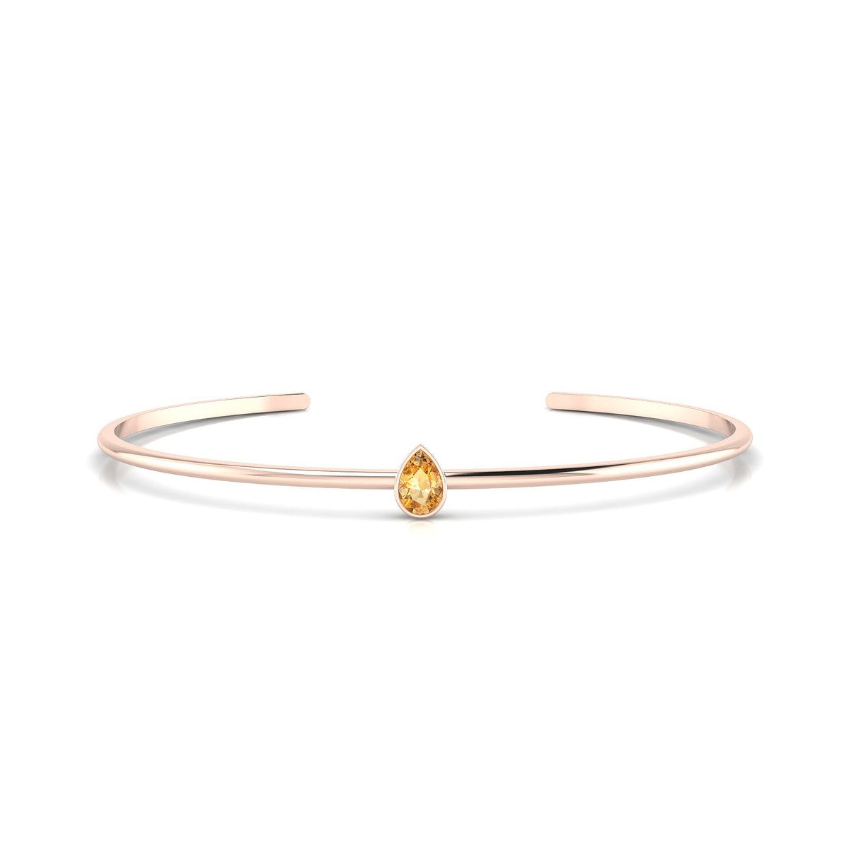 Purity | 18k Rose Gold 6 x 4 mm Pear Citrine Bangle