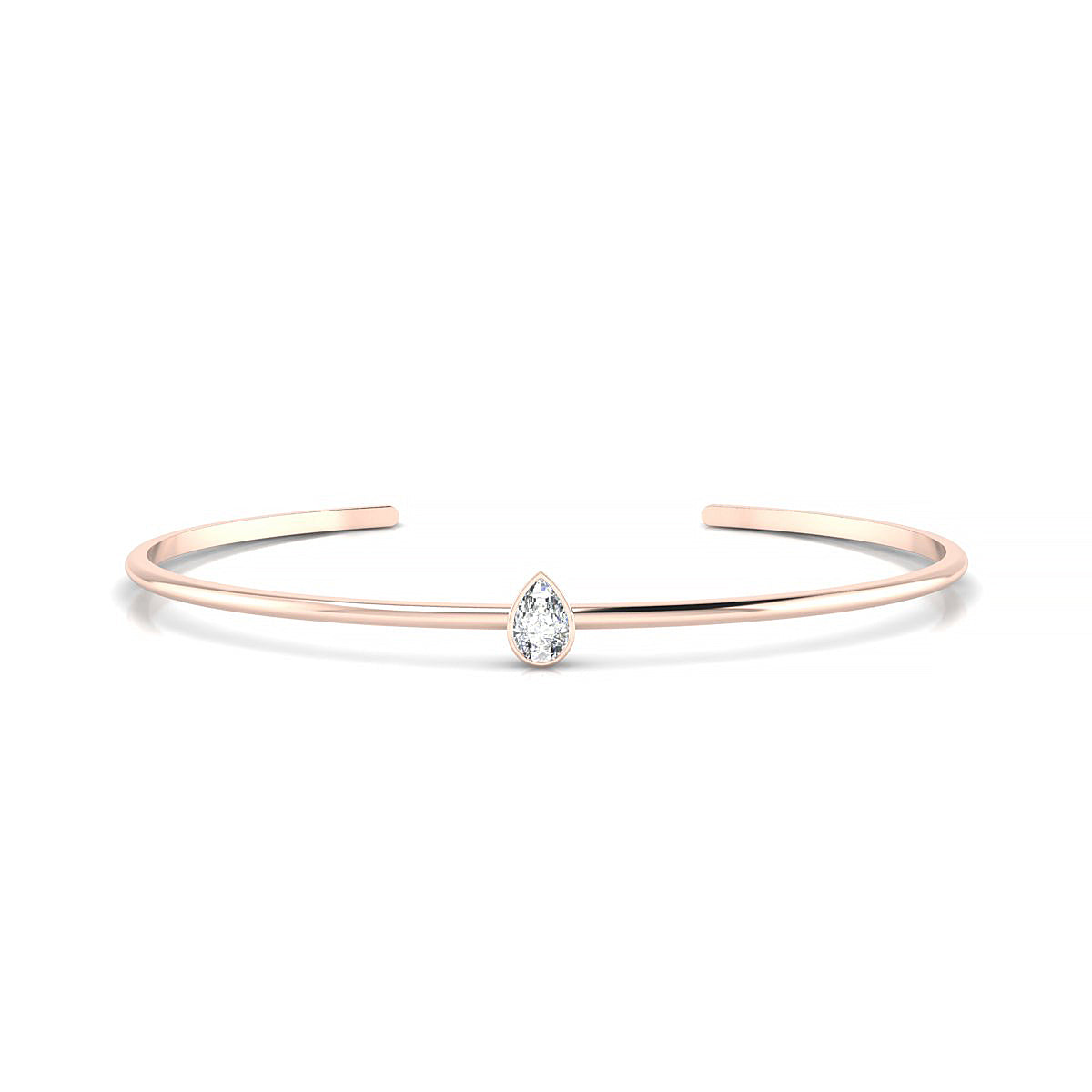 Purity | 18k Rose Gold 6 x 4 mm Pear Diamond Bangle