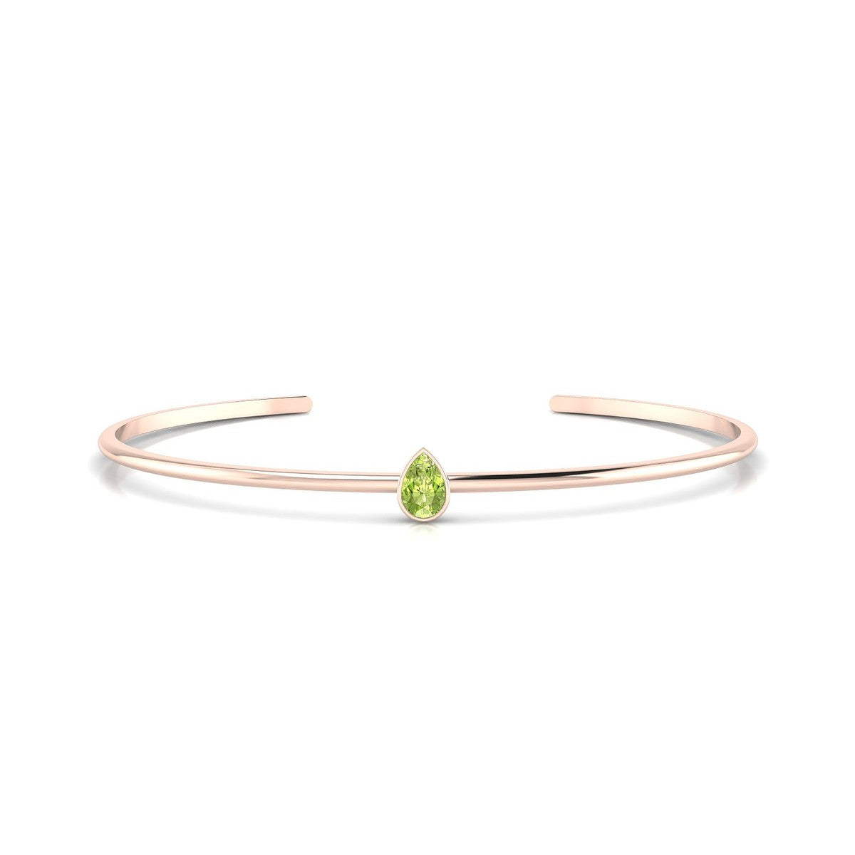 Purity | 18k Rose Gold 6 x 4 mm Pear Peridot Bangle