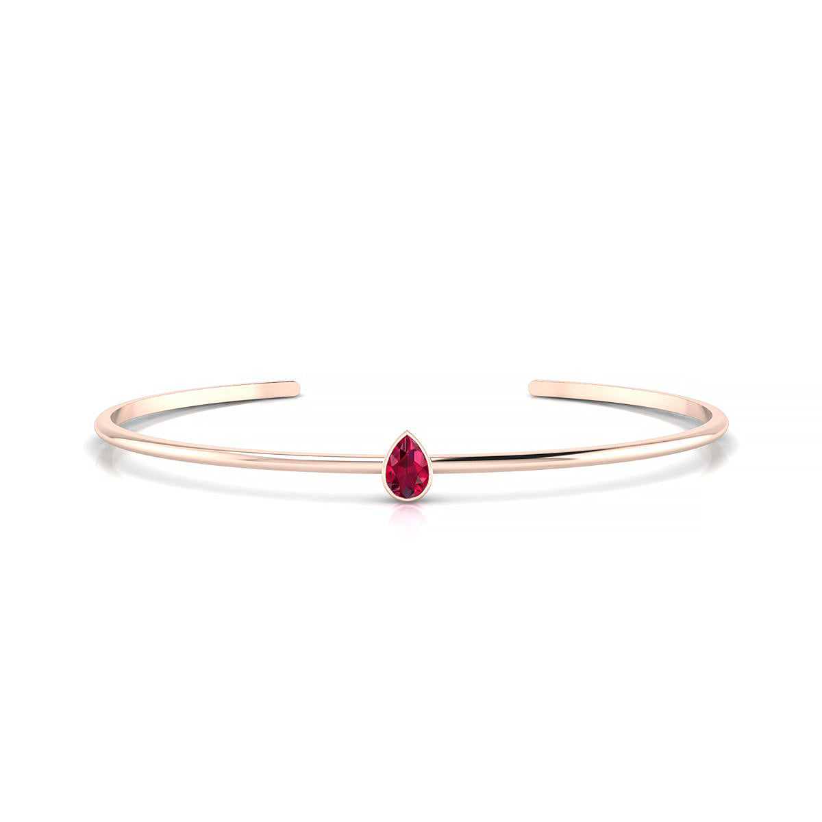 Purity | 18k Rose Gold 6 x 4 mm Pear Ruby Bangle