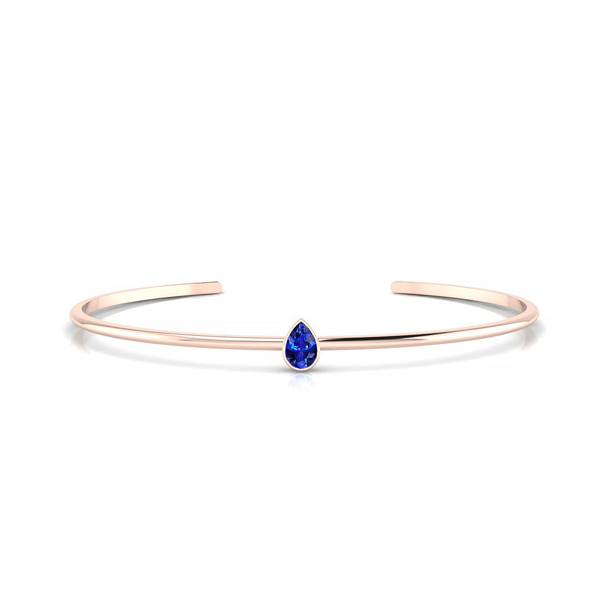 Purity | 18k Rose Gold 6 x 4 mm Pear Sapphire Bangle