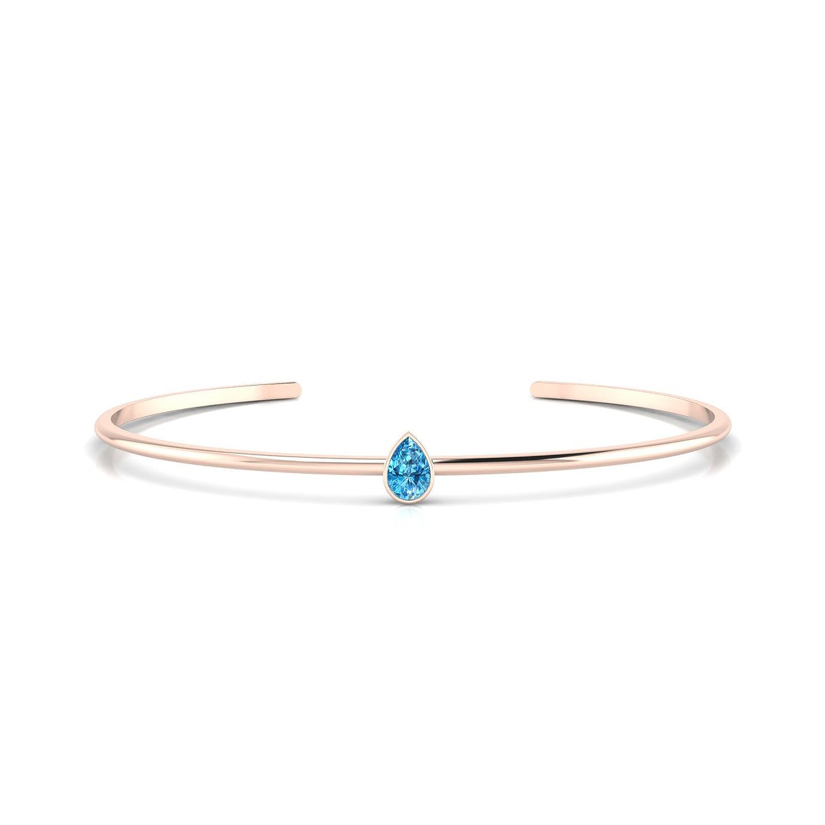 Purity | 18k Rose Gold 6 x 4 mm Pear Topaz Bangle
