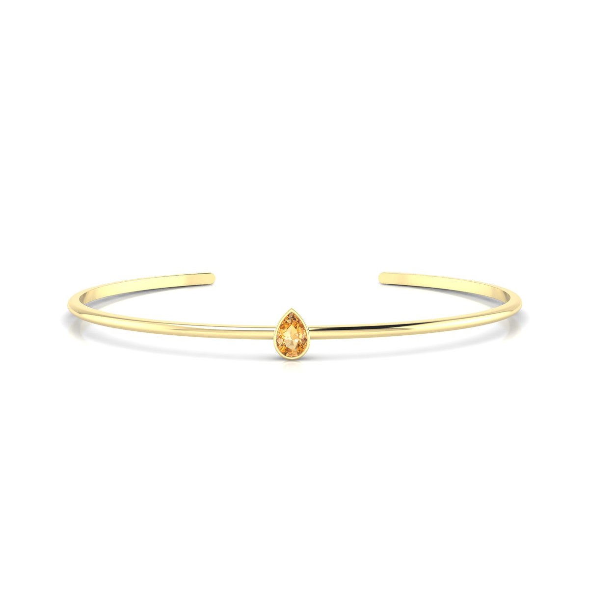 Purity | 18k Yellow Gold 6 x 4 mm Pear Citrine Bangle