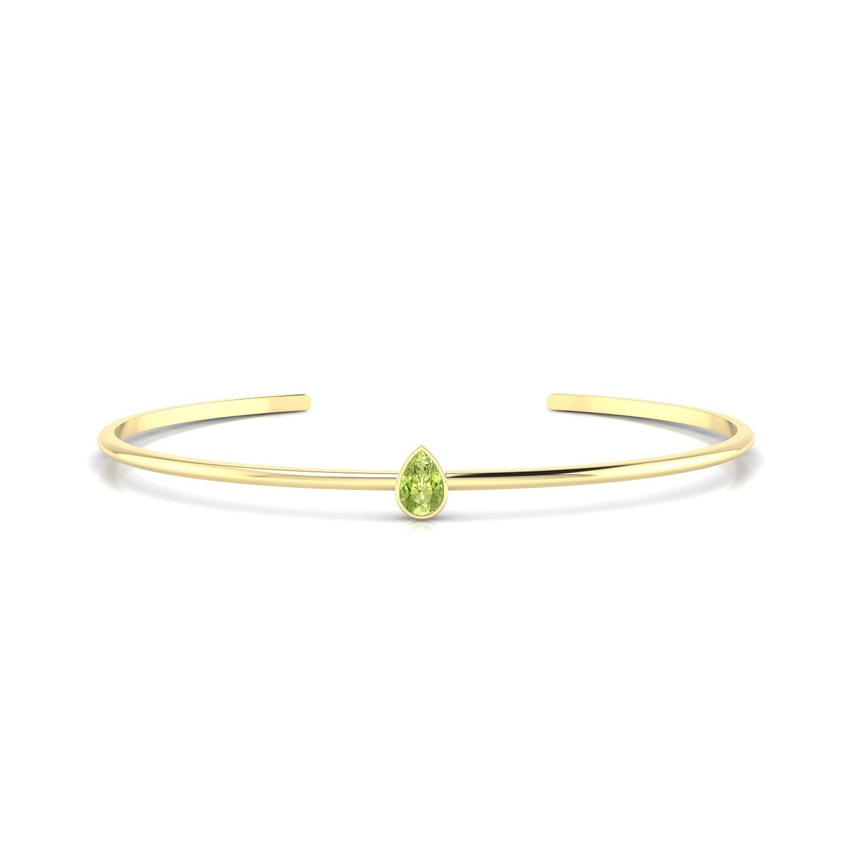 Purity | 18k Yellow Gold 6 x 4 mm Pear Peridot Bangle