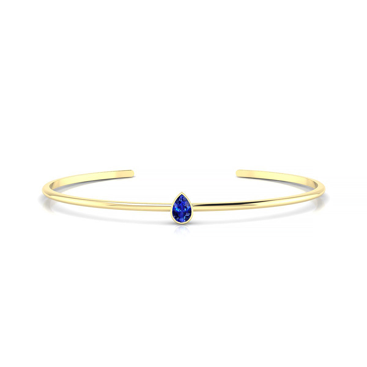 Purity | 18k Yellow Gold 6 x 4 mm Pear Sapphire Bangle