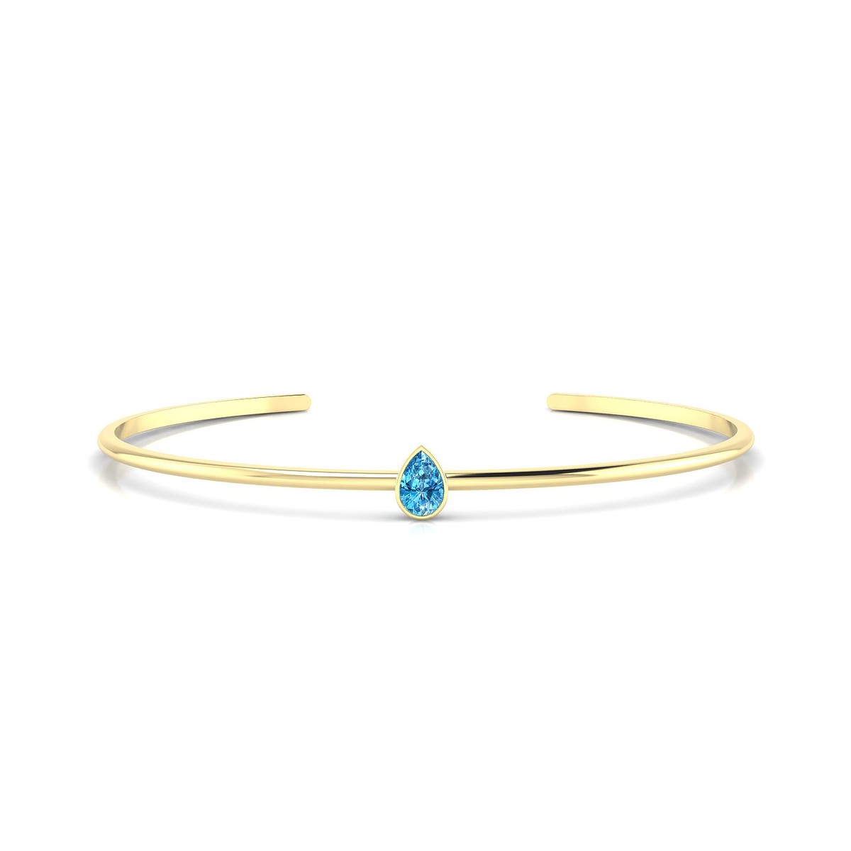 Purity | 18k Yellow Gold 6 x 4 mm Pear Topaz Bangle