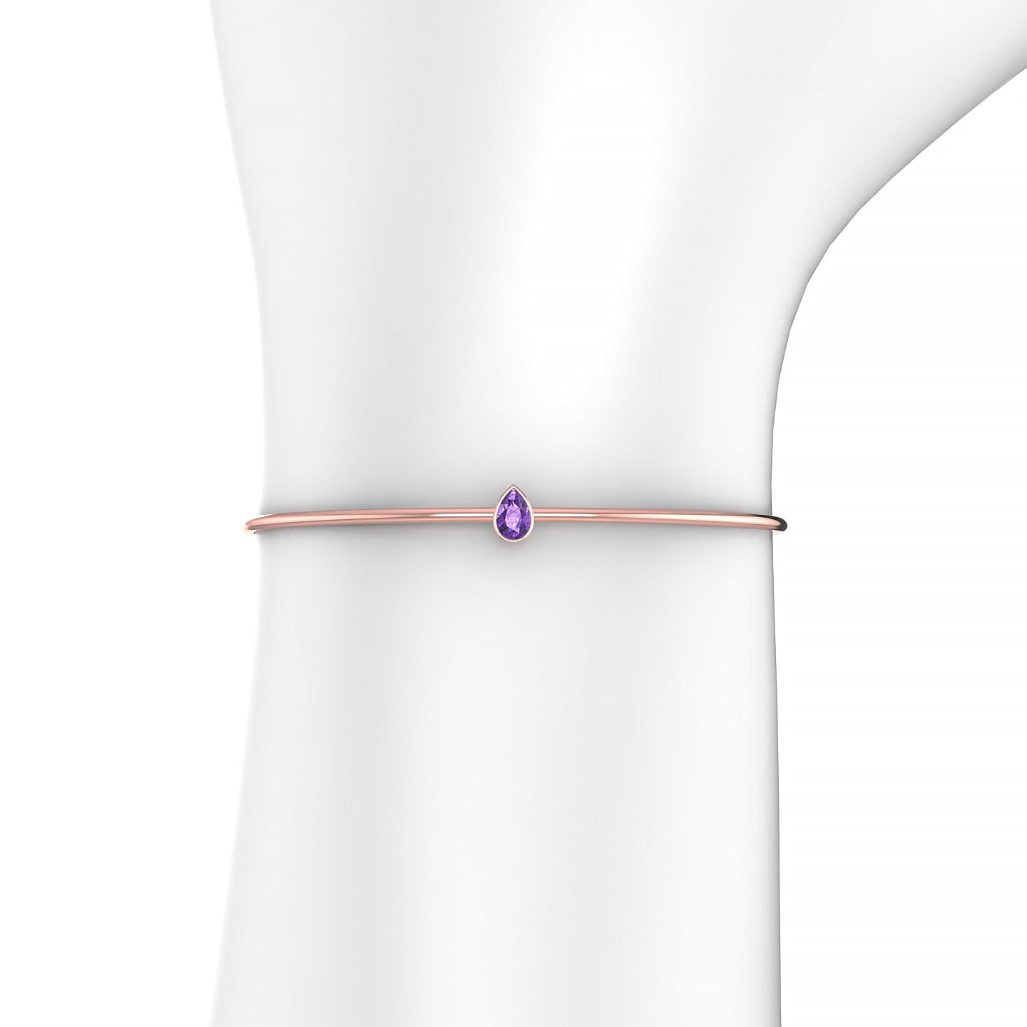 Purity | 18k Rose Gold 6 x 4 mm Pear Amethyst Bangle