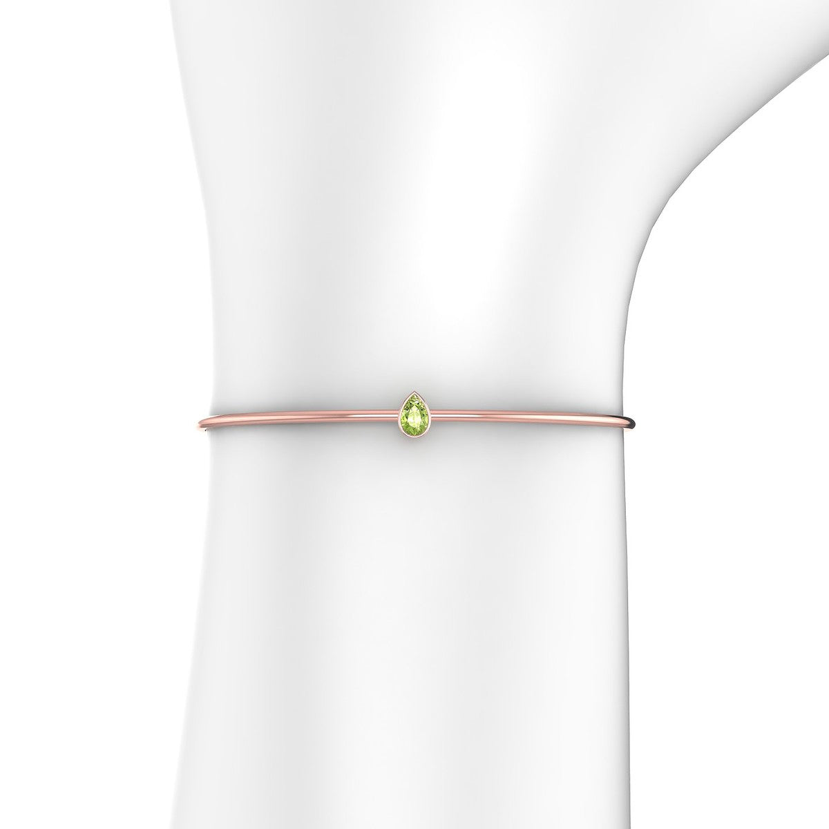 Purity | 18k Rose Gold 6 x 4 mm Pear Peridot Bangle