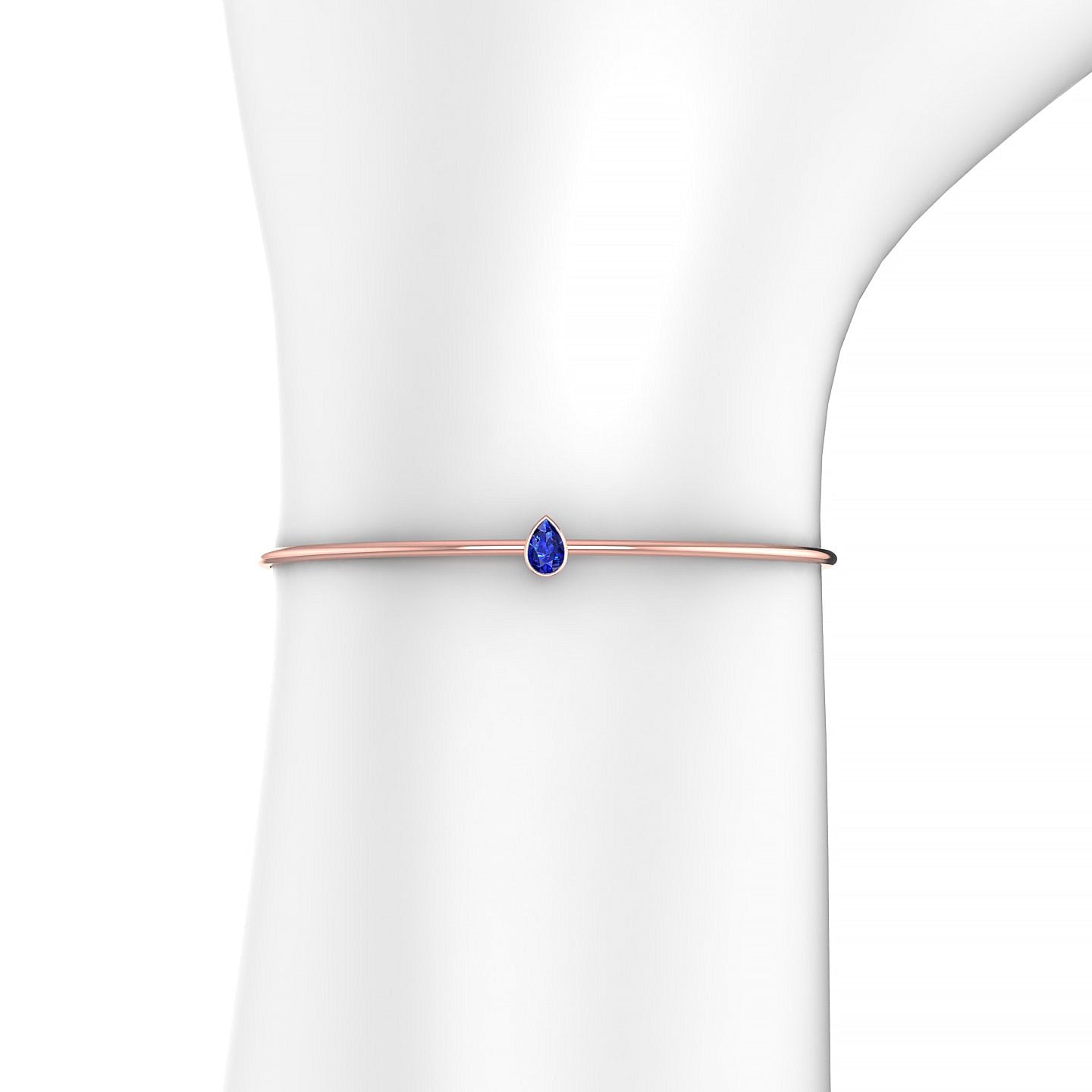 Purity | 18k Rose Gold 6 x 4 mm Pear Sapphire Bangle