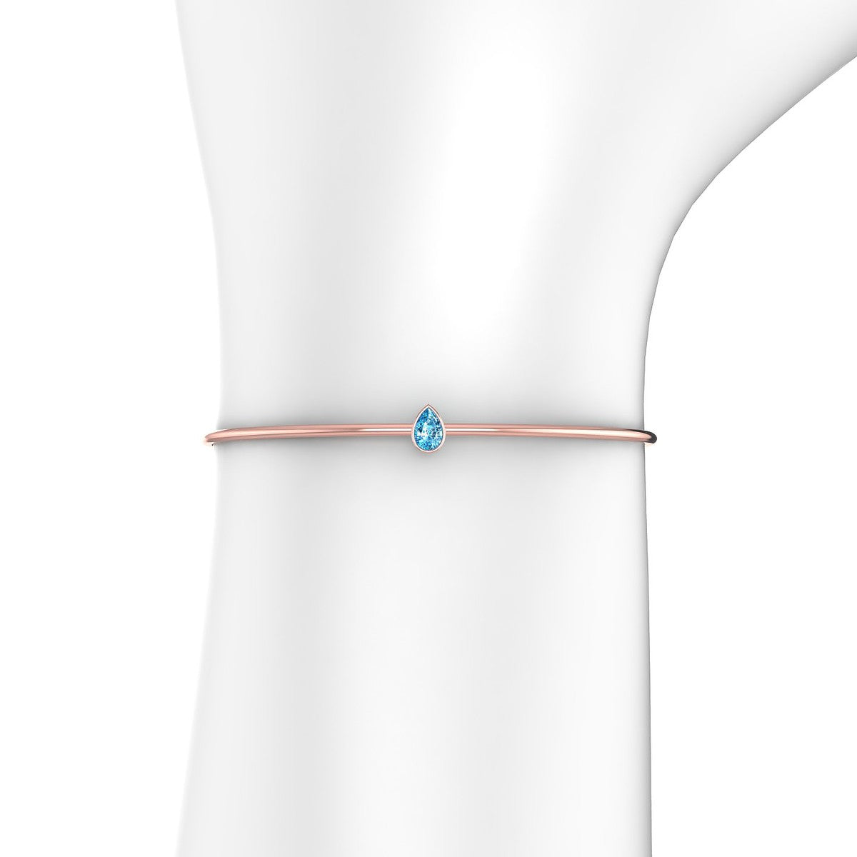 Purity | 18k Rose Gold 6 x 4 mm Pear Topaz Bangle