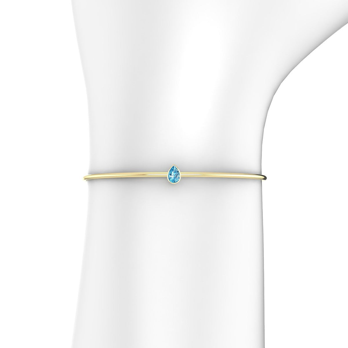 Purity | 18k Yellow Gold 6 x 4 mm Pear Topaz Bangle