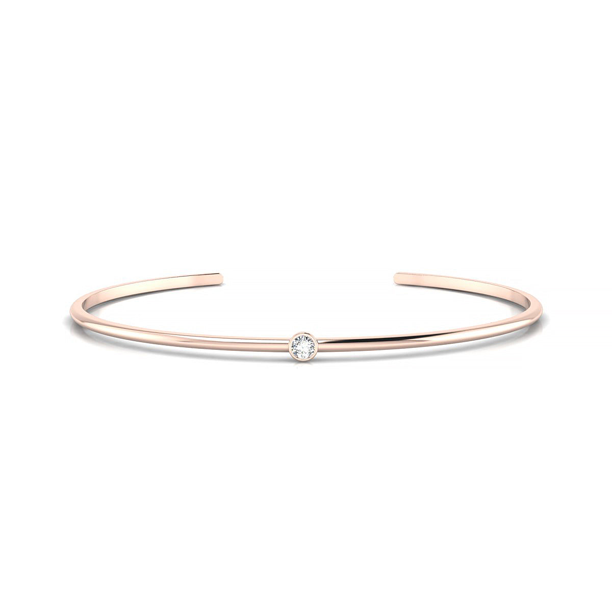 Purity | 18k Rose Gold 3 mm Round Diamond Bangle