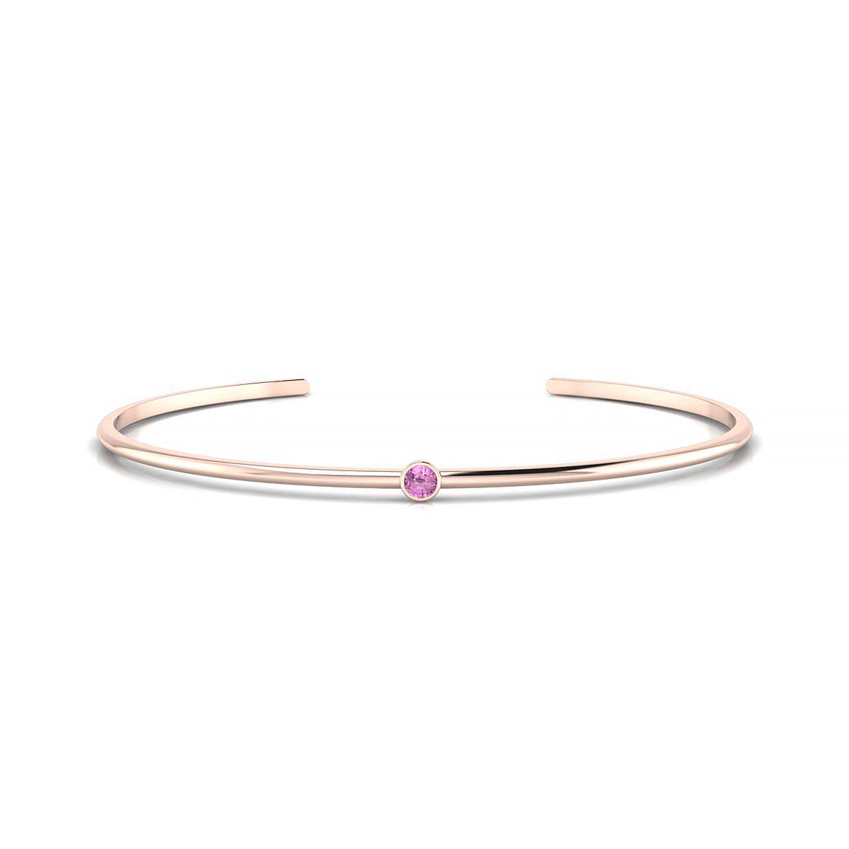 Purity | 18k Rose Gold 3 mm Round Pink Sapphire Bangle