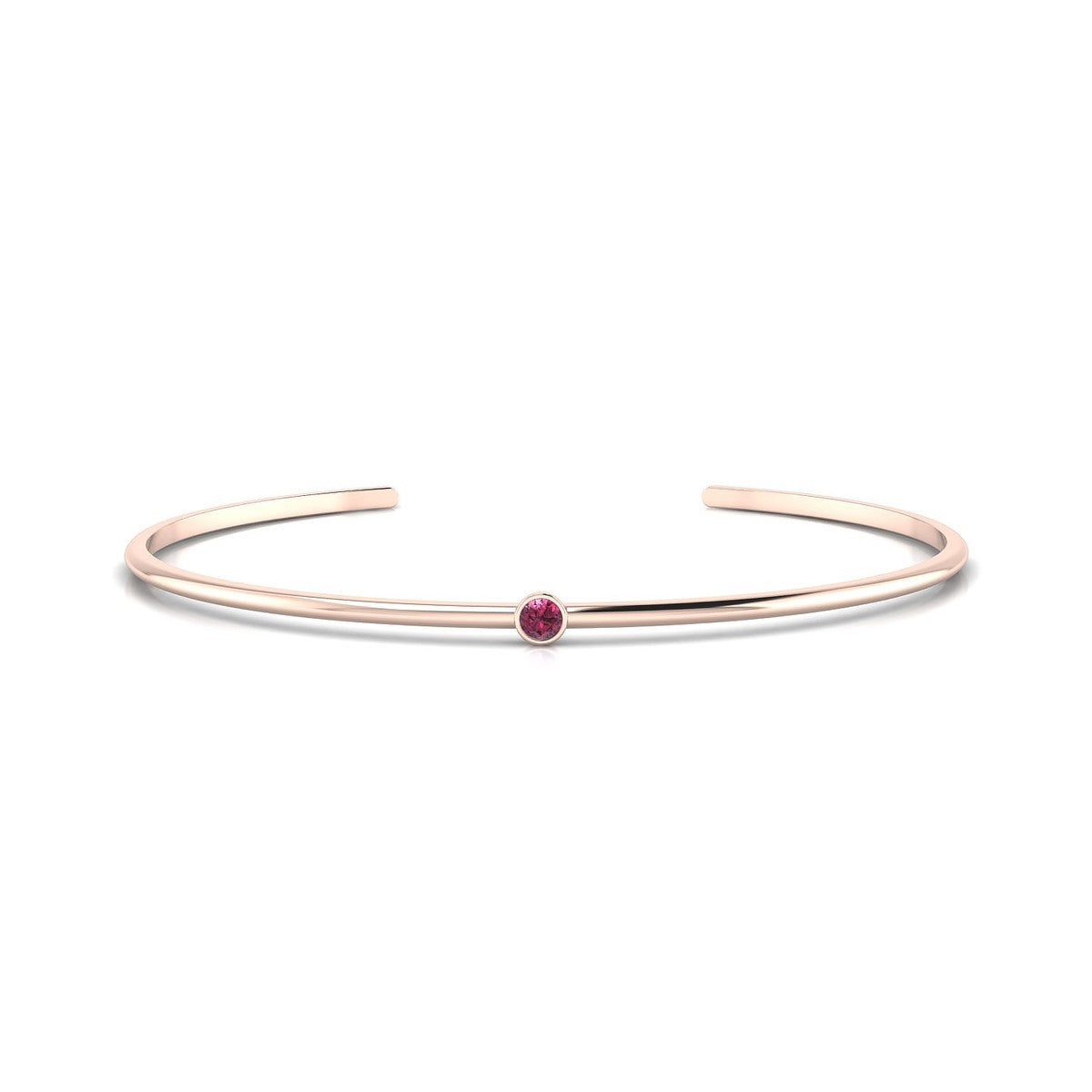Purity | 18k Rose Gold 3 mm Round Rhodolite Bangle