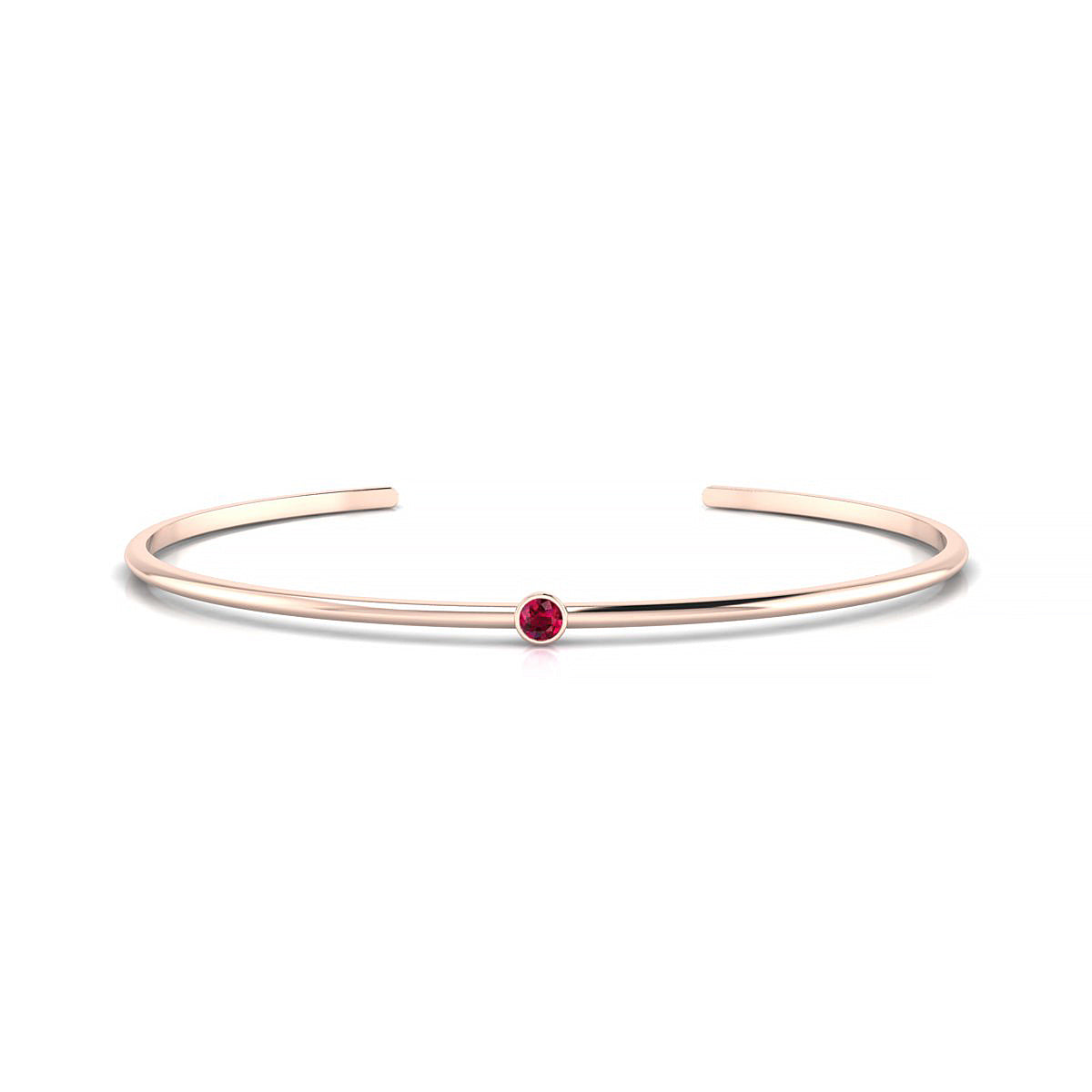 Purity | 18k Rose Gold 3 mm Round Ruby Bangle