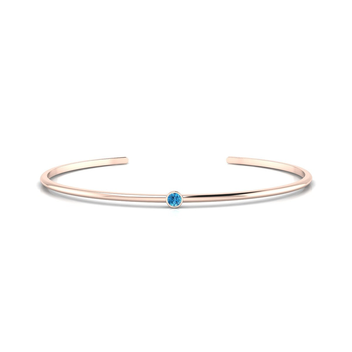 Purity | 18k Rose Gold 3 mm Round Topaz Bangle