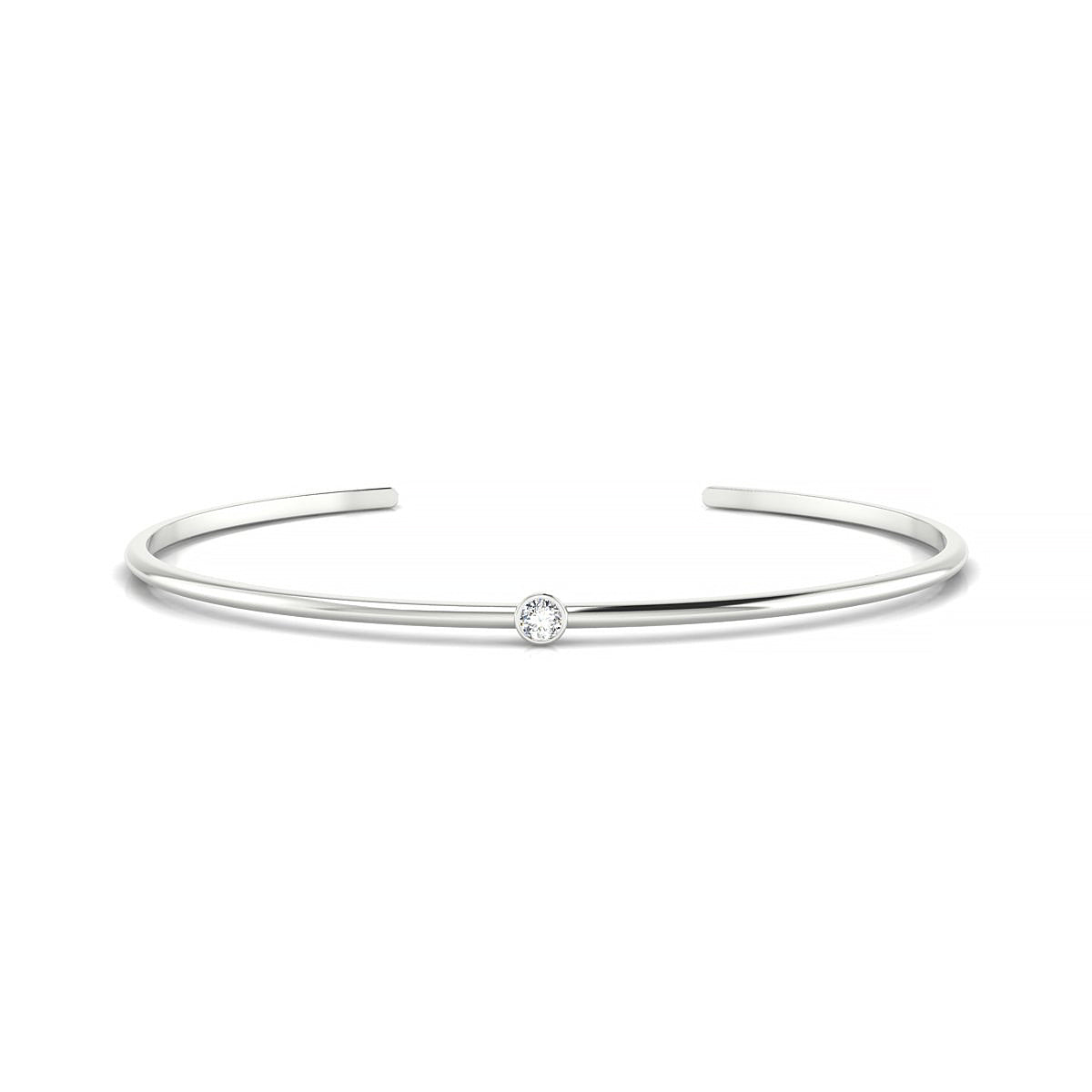 Purity | 18k White Gold 3 mm Round Diamond Bangle