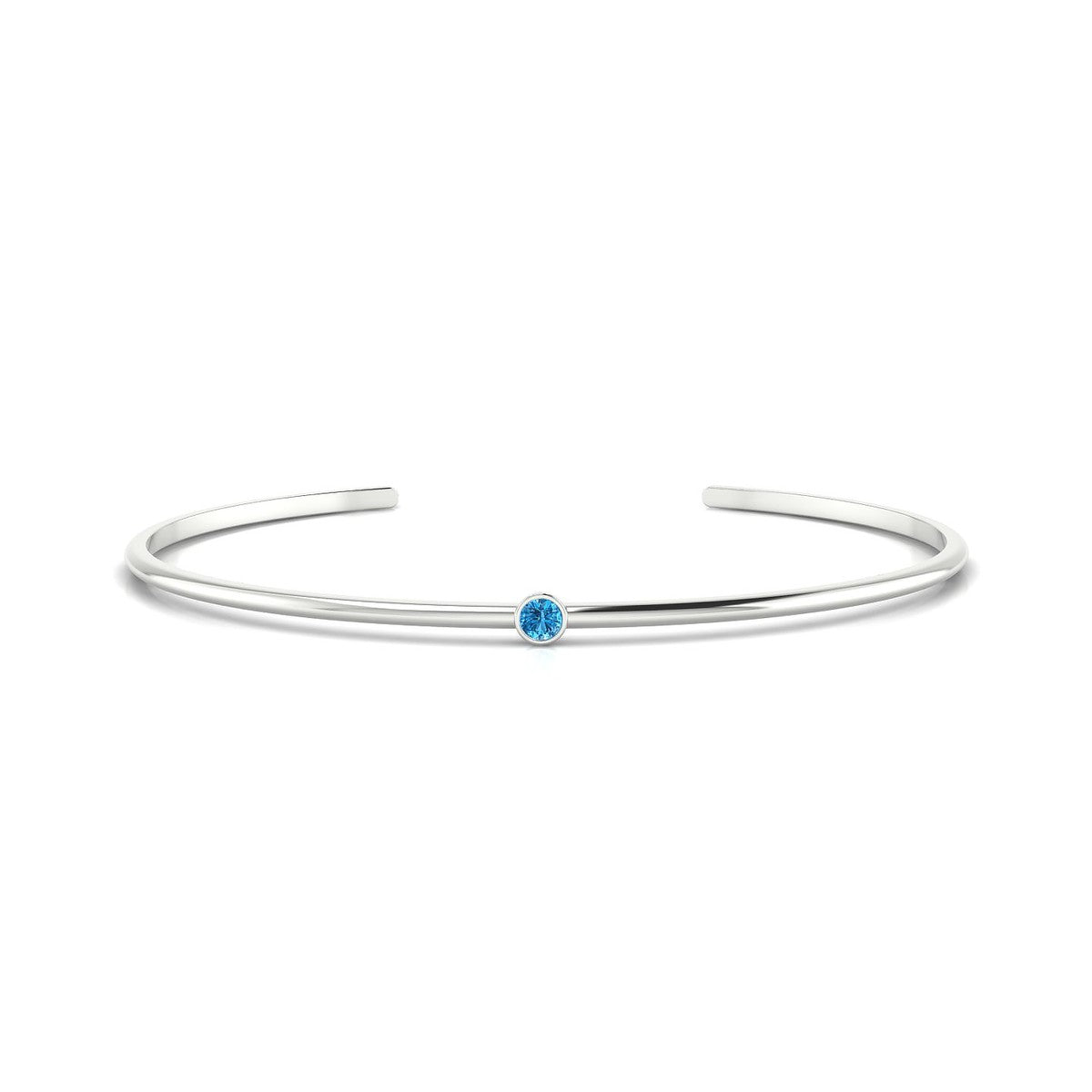 Purity | 18k White Gold 3 mm Round Topaz Bangle