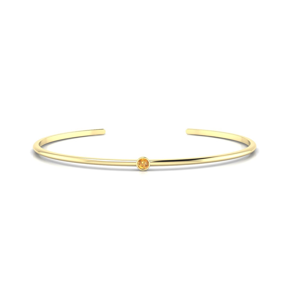Purity | 18k Yellow Gold 3 mm Round Citrine Bangle