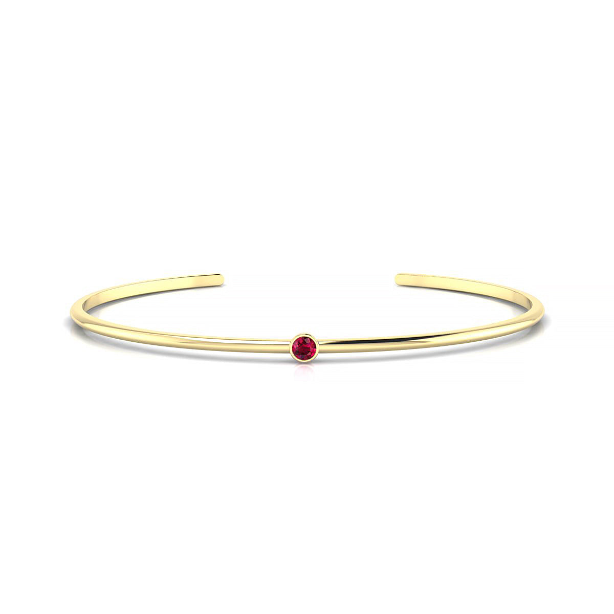 Purity | 18k Yellow Gold 3 mm Round Ruby Bangle