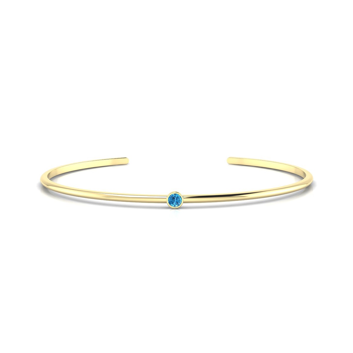Purity | 18k Yellow Gold 3 mm Round Topaz Bangle