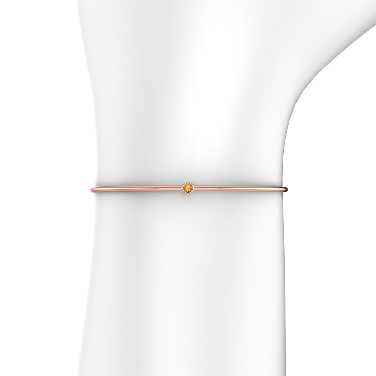 Purity | 18k Rose Gold 3 mm Round Citrine Bangle