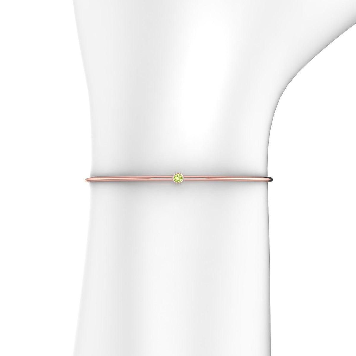 Purity | 18k Rose Gold 3 mm Round Peridot Bangle