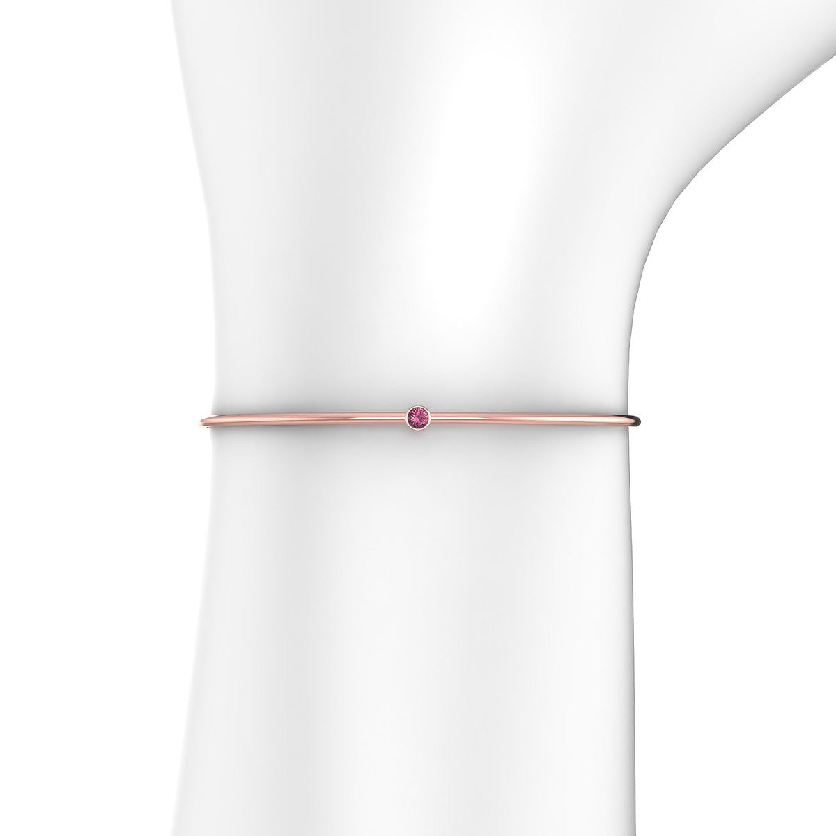 Purity | 18k Rose Gold 3 mm Round Rhodolite Bangle