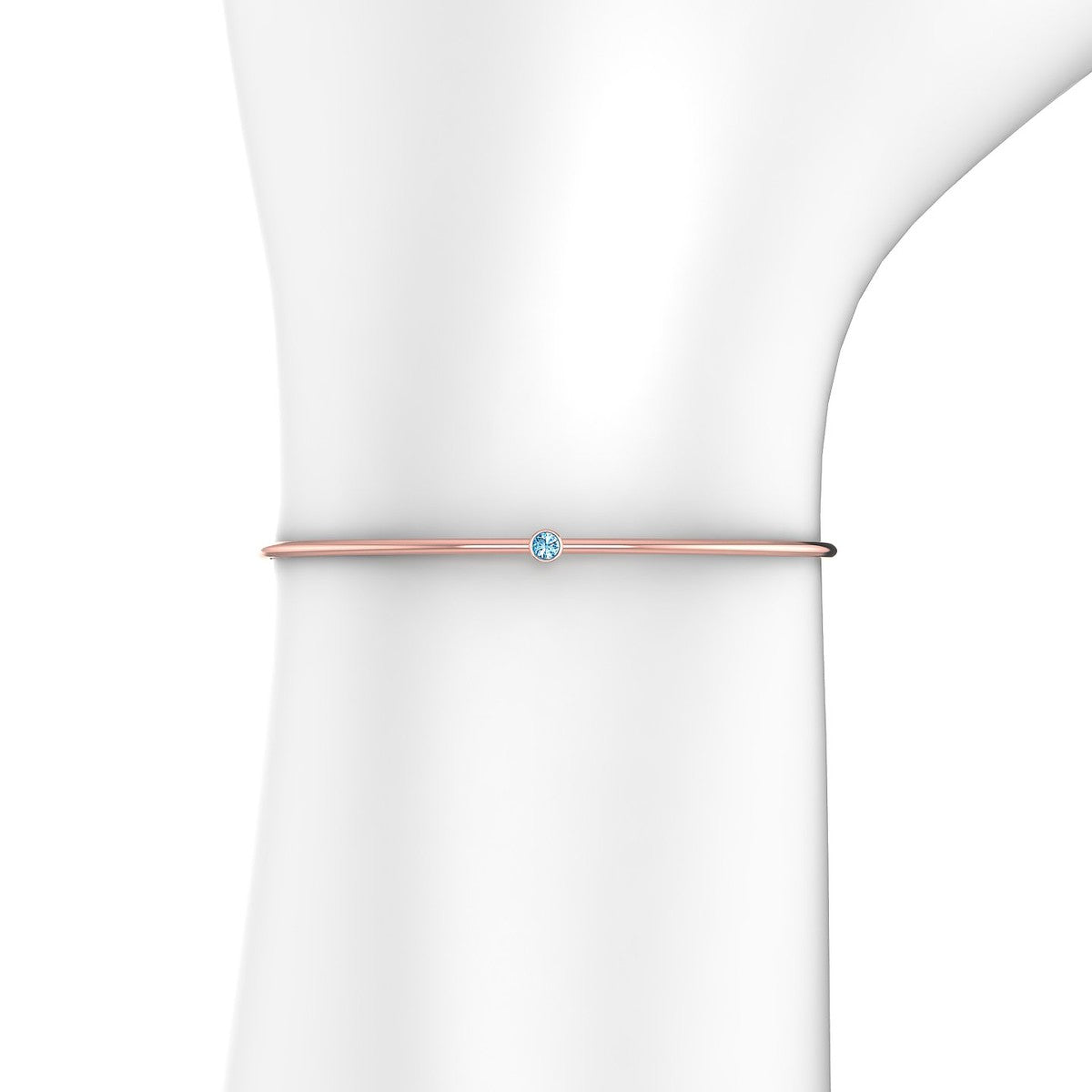Purity | 18k Rose Gold 3 mm Round Topaz Bangle