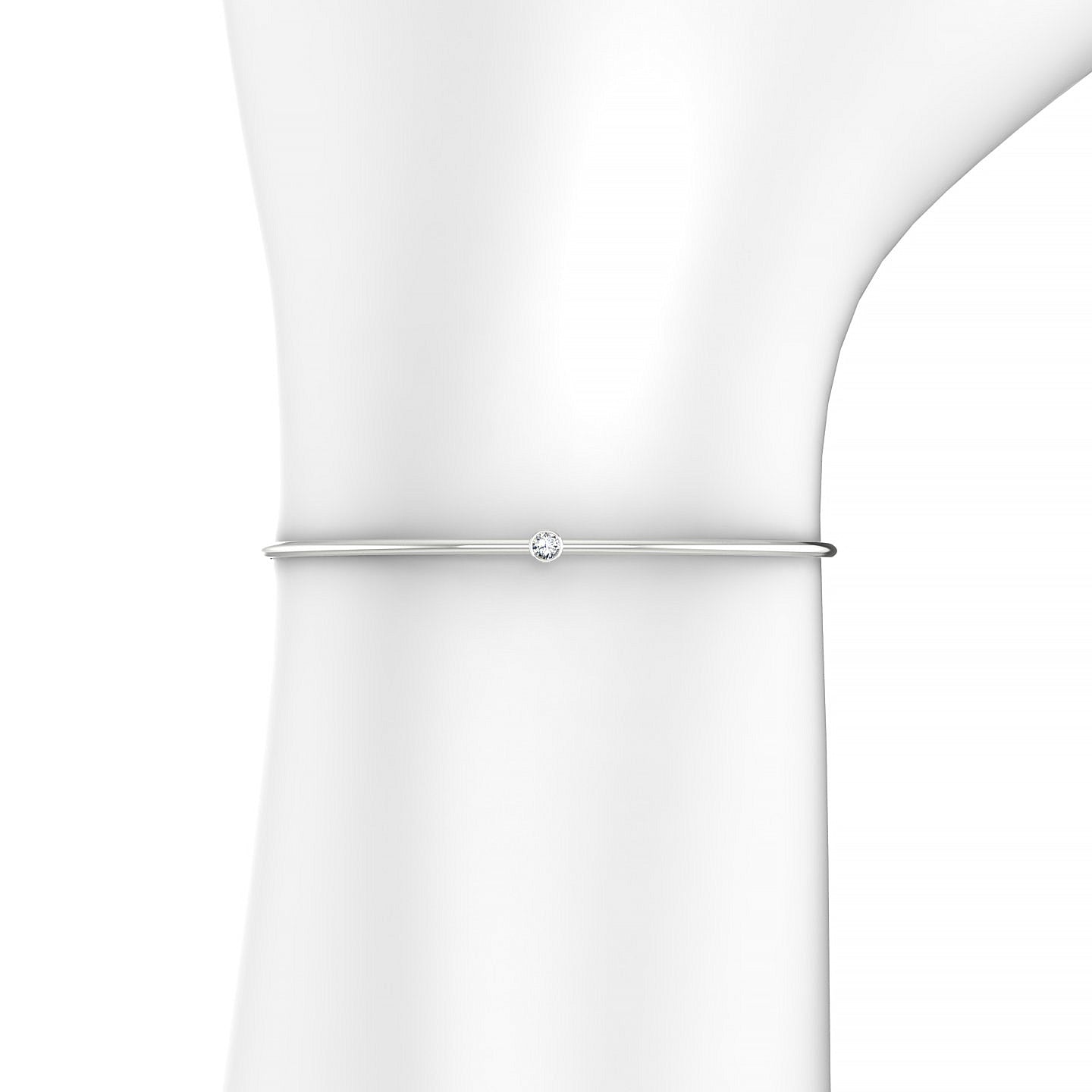 Purity | 18k White Gold 3 mm Round Diamond Bangle