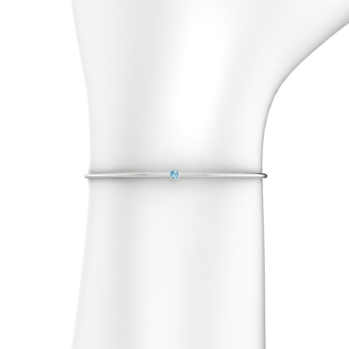 Purity | 18k White Gold 3 mm Round Topaz Bangle
